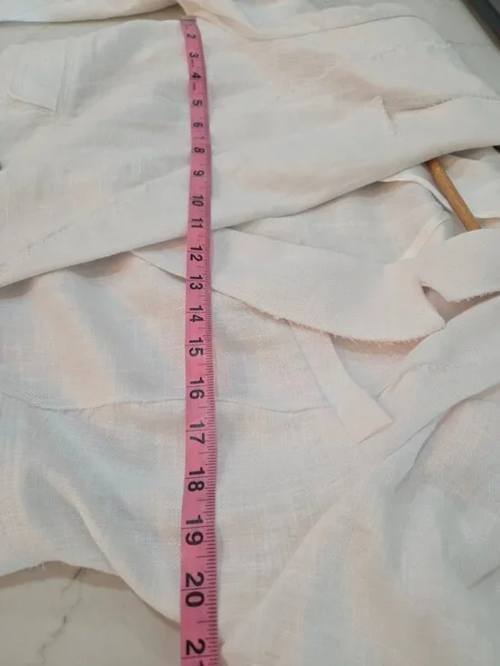 Ramy Brook Emmeline Jacket White Cropped Blazer Gold Buttons Linen Blend Sz 14 - Picture 12 of 13